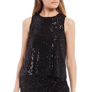 GIANNI BINI WOVEN SEQUIN TANK TOP